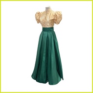 ☈ ✾ ≈ Premium Ladies barong match with Long skirt Moss green