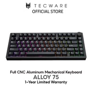 TECWARE Alloy 75 - Hot Swappable RGB Wireless Mechanical Keyboard With Full CNC Aluminum Case Linear