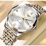 LIGE Quartz Steel Watch For Men Classics Design Watches Waterproof Business Wristwatch HD