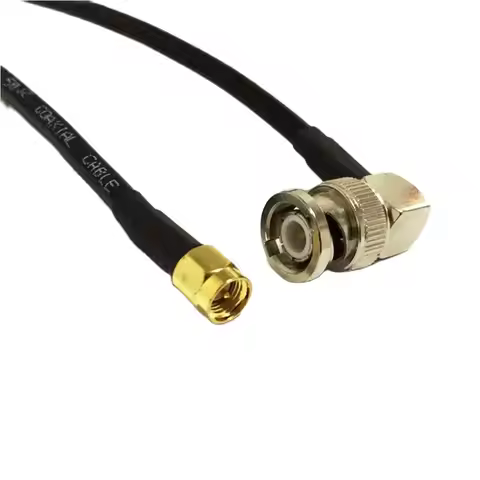 Wireless Patch Lead Cable SMA Male/ RP Plug to BNC Male Right Angle Adapter RG58 50cm/100cm Wholesal