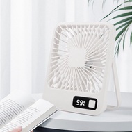 JISULIFE พัดลมตั้งโต๊ะ พัดลม Desk Fan USB Rechargeable Cooling Fan ความเร็วลมปรับได้ 5 ความเร็วพร้อมจอแสดงผล LED