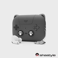 AHAStyle AirPods Pro 2代 可愛貓掌 搖桿造型超厚防摔矽膠保護套 - 深空灰色