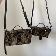 Fendi Home Boston Bag Fendi ByTheWay Pillow Bag FF Presbyopic Zucca Cloth Brown Rivet Child Mother B