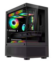HiteqPC | Coolman Reyna - mATX/ITX Aquarium Style PC Case w/ Free 3 120mm Rainbow Fans