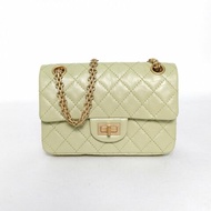 CHANEL 2.55口蓋包迷你20綠色牛皮30開金扣肩背包
