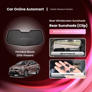 Perodua Bezza Rear Windscreen Sunshade Block 67.3% UVB & 66.9% UVA radiation.