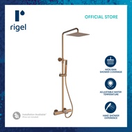 RIGEL Thermostatic Brushed Copper Rain Shower Set W2-R-TSME14459T (BrCu)