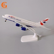 British Airways Airbus 380 Aircraft Model Diecast Alloy A380 Airplane Aviation Collection Toy with L