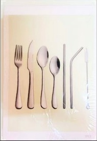 帳號內物品可併單限時大特價   YIER不鏽鋼餐具組7件式Stainless steel cutlery set刀叉湯匙吸管清潔刷