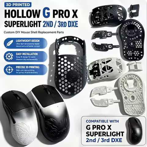 Universal 3D Printed Hollow-Out Lightweight Custom DIY Mouse Shell for G pro X Superlight 2nd 3rd Ge