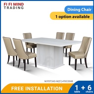 Esther Marble Dining Set/ Marble Dining Table/ Meja Makan 6 Kerusi/ Meja Makan Marble/ Meja Makan Set