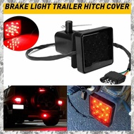 [I O J E] 2Inch Smoked 15-LED Brake Light DRL Trailer Hitch Cover Fit Towing & Hauling with Pin 12V