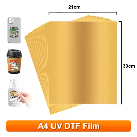 A4 UV DTF A Film UV DTF Transfer Stickers Gold UV DTF Film Sticker for UV DTF Flatbed Printer UV Sti