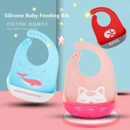 Ready stock Baby Bib Silicone Feeding Waterproof Adjustable Lightweight Food Grade Baby Apron Eating