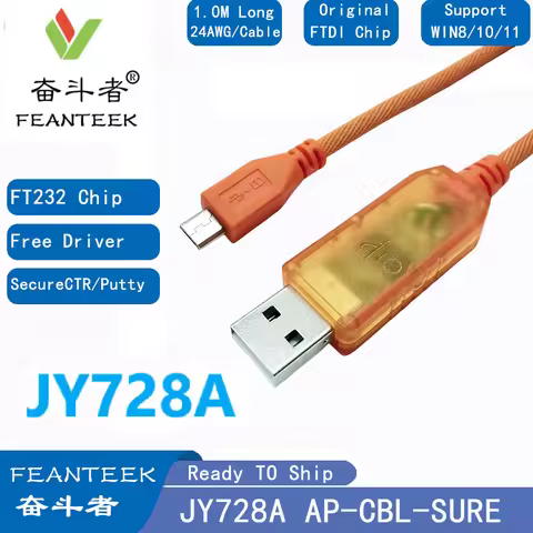 Feanteek HPE JY728A AP-CBL-SERU USB TO MICRO USB 5P TTL 3.3V for Aruba WiFi AP203 303P,HR 344 345 50
