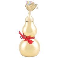 IOPTIMISTIFO Brass Gourd, Smooth Surface With Leaf Feng Shui Gourd, Statues Open Cover Brass Wu Lou 