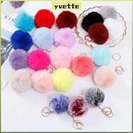 YVE Plush Ball Pendant, Imitation Rabbit Fur 8cm Fluffy Ball Keychain, Cute Hanging Decoration Solid