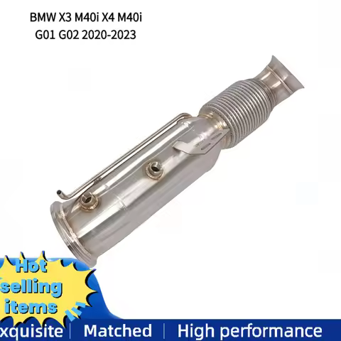SS304 4.5-inch Exhaust Header Downpipe for BMW X3 M40i X4 M40i G01G02 2020-2023 B58 Exhaust Stainles