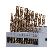 Cobalt Drill Bits Set M35 High Speed Steel Twist Jobber Length for Hardened Metal Stainless Steel Ca