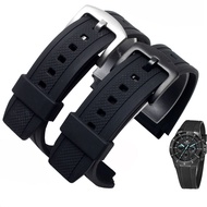 [Leather watchband branch]Black Silicone Rubber Sports Watch Strap For Casio Edifice EF-552 Watchbands EF-552D-1A Men 39;s Bracelet Stainless Buckle 25x20mm