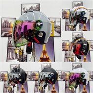 N011 NAPOLI 1/2 Head Helmet with Long Glass Leather Ear Covers