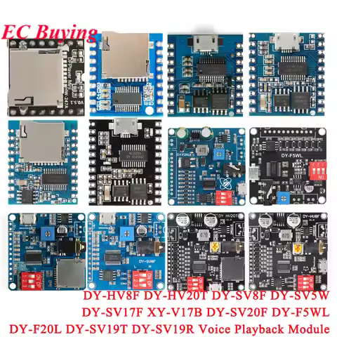 Voice Playback Module DY-SV17F DY-SV5W DY-SV8F DY-HV20T DY-HV8F DY-SV19R SV20F F5WL MP3 Player UART 