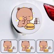 Cute Bubu Dudu car stickers charging port fuel tank cover oil number reminder stickers #92#95#98