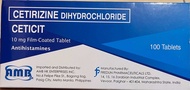 CETIRIZINE CETICIT 100 TABLETS PER BOX