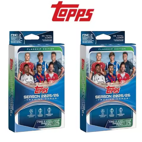 2025-26 Topps UEFA Club Competitions Flagship Hanger Box Football Trading Cards 35 Cards UEFA Champi