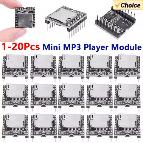 1-20PCS DFPlayer Mini MP3 Player Module V3.0 16P Support TF Card U-Disk Mini MP3 DF Player Audio Voi