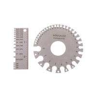 PHMY 0-36 Round AWG SWG Wire Gauge Thiness Ruler Gauge Diameter Stainless Steel Measurer Tool Weldin