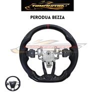 Perodua Bezza Steering Wheel 2016–2025 | Real Carbon Fiber Steering | Flat Bottom Sport | Direct Fit