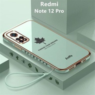 Casing Redmi Note 12 Pro Case Maple Leaves Plating Cover Soft TPU Phone Case Redmi Note 12 Pro 4G