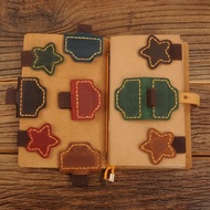 手工缝制 牛皮磁铁吸书签笔夹 文具帽夹  手账笔夹