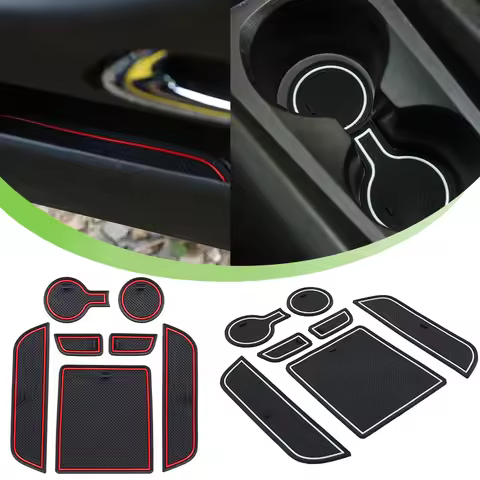 Door Slot Pad Gate Groove Mat Cup Coaster Anti-Slip Protector for Chevrolet Camaro 2012 2013 2014 20