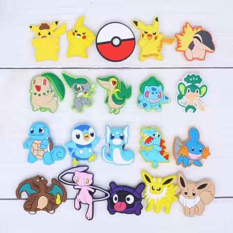 Single Sale 1pcs Pokemon PVC Shoe Charms Shoe accessories Shoe decoration Shoe Buckles Accessories F