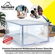 [PROMO - 3 in 1 COMBO SET] Premium Stackable Transparent Multipurpose Drawer/Acrylic Shoe Box/Organi