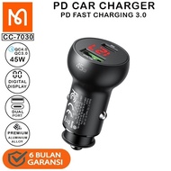Mcdodo Car Charger Usb + Pd Digital Adapter Fast Charging 45W Cc-7030