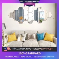 【Radystock】Cermin Hexagon Wall Decoration Hexagon Mirror Frame Honeycomb Modern Creative Dinding Hia