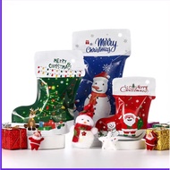 SG Seller🇸🇬 Christmas  Gift Packaging Bag and Christmas Ziplock Gift Bags Socks Boots Shape Golden Twist Tie