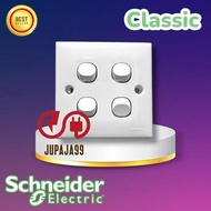 NEWEST - Schneider Switch 4 Gang 1-way S-Classic Clipsal White Light Switch