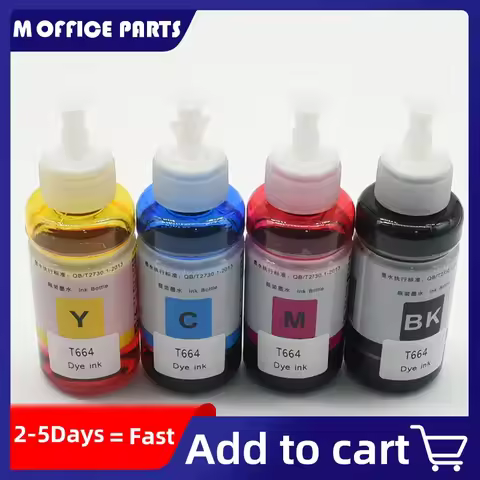 Ink Bottle 70ml Dye Ink Refill Kits For Epson EcoTank L386 L486 L382 L605 L1455 L566 L655 Printers T