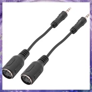 (Y W Z H)2Pcs Type-A MIDI to 3.5mm Adapter 5.9" MIDI Female to TRS Male Audio Converter Cable for Sy
