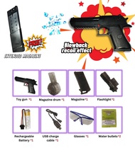 Gel Blaster Electric Toy Has Recoil with Laser Light 2 Magazines 1 Drum Metal Color Spray Desert Eag