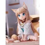 Cat Girl Figurine Eating Fish Model Beautiful Girl Soybean Powder Anime Figurine Sitting Anime  Sitt