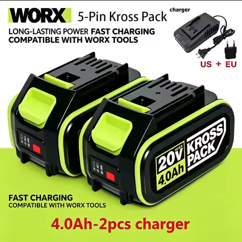 20V 6.0Ah 8.0Ah 5pin Li-ion Battery, Replacement WA3016 WA3023 WA3027 Rechargeable Battery for WORX 