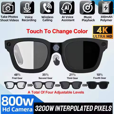 2026 New AI SmartGlasses 8MP HD Camera Shooting Everything Recognition AI Translation 4GB Storage 30