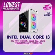 SYSTEM UNIT ONLY WITH RGB FANS INTEL CORE i3 2ND GEN 4GB RAM DDR3 500GB HDD GT210