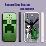 Casing For iPhone X XS MAX XR 13 Pro 7 8 Plus Sandbox game Minecraft Creeper ATV01 Phone Case Square