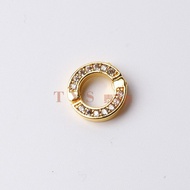 Thai Amulet Chain Rope Micro Rhinestone Zircon Gold-Plated Double Hanging Casing round Buckle Quick 